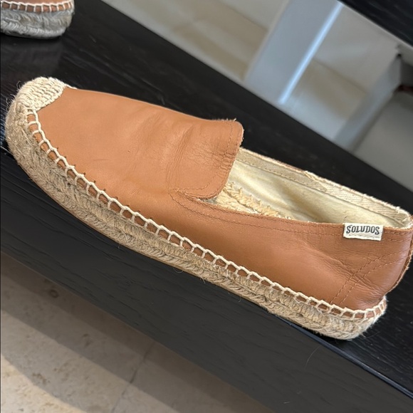 Soludos Tan Faux Leather Espadrilles